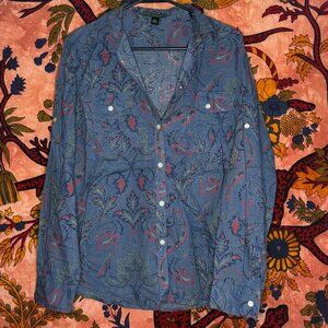 Colorful Long-Sleeve Paisley Ralph Lauren Button-Up